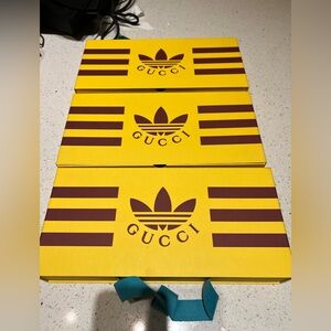 Gucci x adidas yellow empty boxes